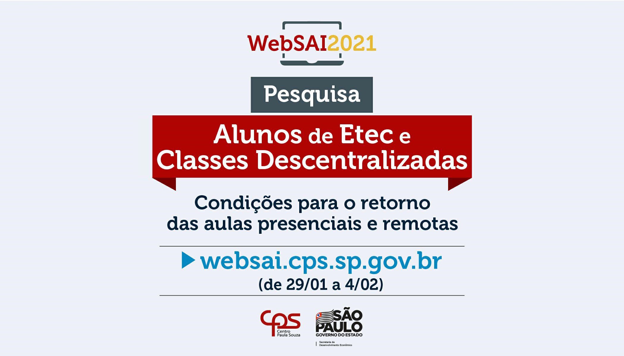 Imagem da página Pesquisa sobre as condições para retorno das aulas presenciais e remotas